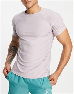 Меланжевая футболка лавандового цвета Gym king
