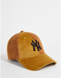 Коричневая кепка из вельвета в рубчик MLB 9Forty New York Yankees New era