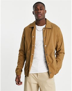 Спортивная куртка из ткани рипстоп из смесового органического хлопка коричневого цвета Selected homme