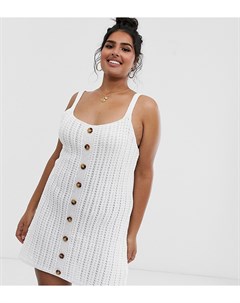 Ажурное платье мини на пуговицах ASOS DESIGN Curve Asos curve