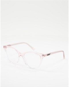 Розовые солнцезащитные очки в прозрачной оправе кошачий глаз Quay Quay eyewear australia