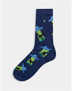 Спортивные носки с принтом НЛО и динозавров Asos design