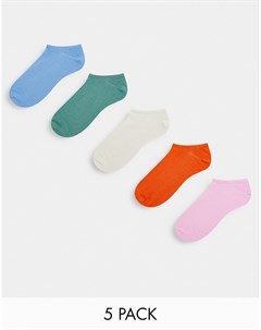 Набор из 5 пар спортивных носков пастельных оттенков Asos design