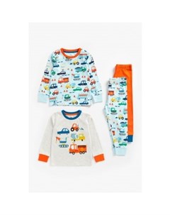 Пижамы Машинки 2 шт оранжевый голубой Mothercare