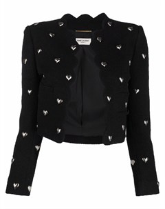 Укороченный жакет из букле с заклепками Saint laurent