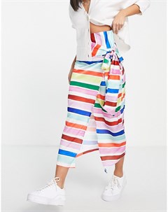 Разноцветная юбка с запахом в полоску от комплекта Suki Never fully dressed
