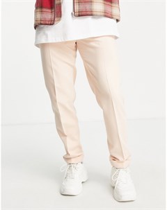 Узкие строгие брюки из мягкого материала персикового цвета с завышенной талией Asos design