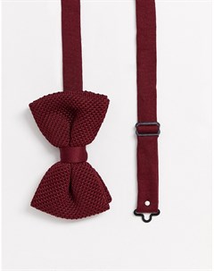 Трикотажный галстук бабочка бордового цвета Wedding Asos design