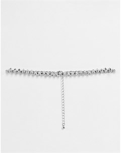 Серебристое ожерелье чокер с кристаллом Asos design