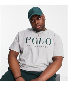 Серая меланжевая футболка с логотипом спереди Big Tall Polo ralph lauren