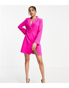Платье блейзер мини пурпурного цвета с разрезом и пуговицами на юбке ASOS DESIGN Petite Asos petite