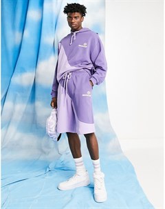 Фиолетовые шорты в стиле oversized с фигурной вставкой от комплекта ASOS Daysocial Asos design