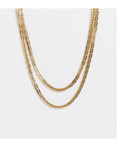 Ярусное ожерелье с бостонским плетением и позолотой 14 карат Asos design