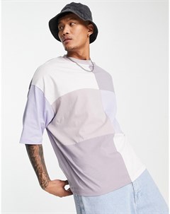 Oversized футболка фиолетового цвета в стиле колор блок Asos design