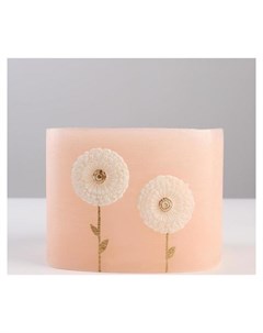 Подсвечник лампион квадратный Одуванчики 13 13 9 5 см розовый Poland trend decor candle