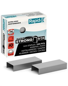 Скобы для степлера Hd210 Super Strong 9 24 1000 штук до 210 листов Rapid