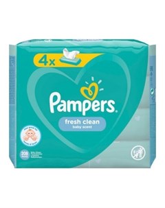 Салфетки влажные детские Fresh Clean 208шт Pampers