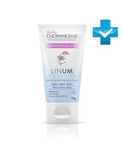 Emolient Linum Baby Детский увлажняющий и успокаивающий крем для очень сухой кожи SPF 15 50 гр Dermedic