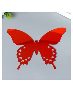 Наклейка интерьерная зеркальная Бабочка ажурная красная 21х15 см Nnb