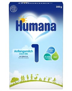 Начальная сухая молочная смесь 1 с рождения 300гр Humana