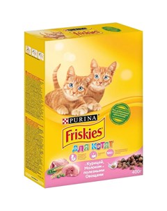 Сухой корм для котят с курицей молоком и полезными овощами 400гр Friskies