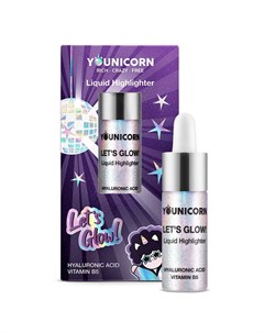 Жидкий голографический хайлайтер для лица Let s Glow 5 мл Younicorn