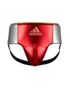 Защита паха мужская AdiStar Pro Мetallic Groin Guard красно серебристо золотая Adidas