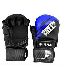 Перчатки MMA IMMAF черно синие Green hill