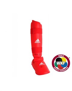 Детские защита голени и стопы WKF Shin Removable Foot красная Adidas