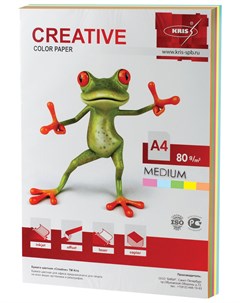 Бумага цветная Color Креатив А4 80 г м2 100 л 5 цветов х 20 листов медиум боpr 100r Creative