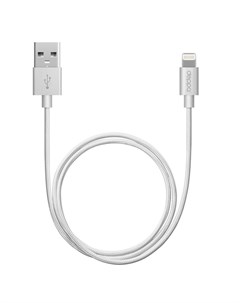 Кабель для Apple Lightning MFI 1 2м алюминий нейлон серебристый Deppa