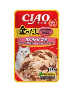 Влажный корм для кошек Kinnodashi Тунец Магуро и тунец Кацуо 60 гр Inaba