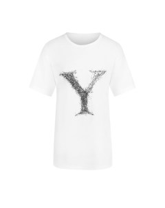 Хлопковая футболка с принтом Yohji yamamoto