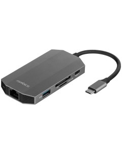 Адаптер 9в1 Type C Hub M7 USB3 0 Type C m 1 Type C DC IN 2 Usb 3 0 Type A f HDMI LAN SDXC mSDXC 3 5m Rombica