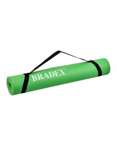 Коврик для йоги и фитнеса 183x61x0 4см с переноской SF 0694 зеленый Bradex