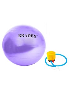 Мяч для фитнеса d75cм Фитбол 75 с насосом SF 0719 фиолетовый Bradex