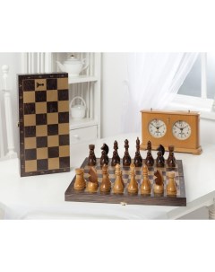 Шахматы гроссмейстерские деревянные с венге доской рисунок золото 196 18 Nobrand