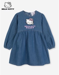 Джинсовое платье с аппликацией Hello Kitty для девочки Gloria jeans