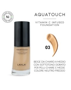 Увлажняющая тональная основа Aquatouch Foundation 2166R17 003 N 3 N 3 30 мл Layla cosmetics (италия)