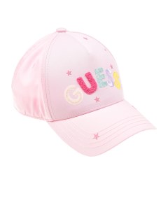 Розовая кепка с разноцветным лого детская Guess