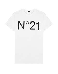 Белая футболка с черным принтом детская No21