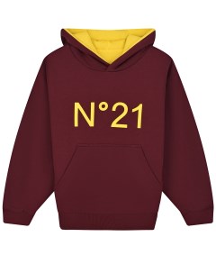 Бордовый свитшот с желтым лого детский No21