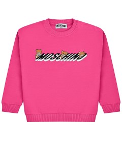 Свитшот цвета фуксии с логотипом детский Moschino