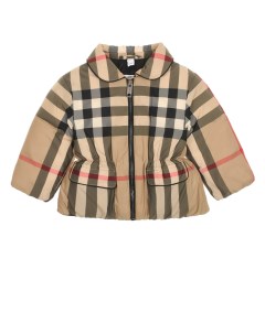 Бежевая куртка в клетку детская Burberry