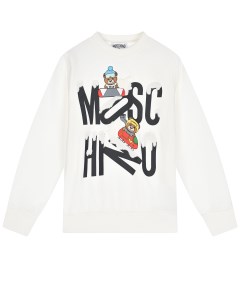 Белый свитшот с принтом медвежата детский Moschino