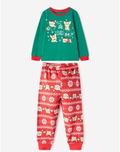 Пижама с новогодним принтом Christmas corgi для девочки Gloria jeans