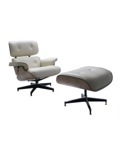 Кресло eames lounge chair и оттоманка eames lounge chair бежевый 89x84 см Bradexhome