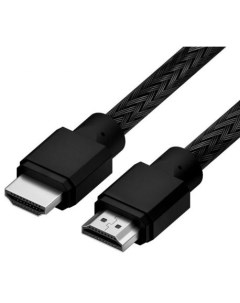 Кабель 1 0m HDMI 2 0 черный нейлон Ultra HD 4K 60 fps 60Hz 5K 30Hz 3D AUDIO 18 0 Гбит с Green connection