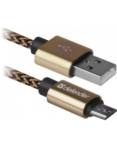 Кабель microUSB 1м USB08 03T PRO круглый золотистый 87800 Defender