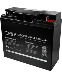 Аккумуляторная VRLA батарея CBT GP12180 L1 12В 18Ач клеммы L1 болт М5 с гайкой Cbr